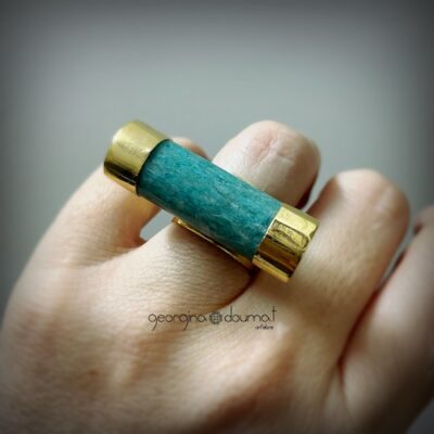 Anillo Amanzonita tubular