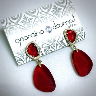 Zarcillo Cristal Rojo