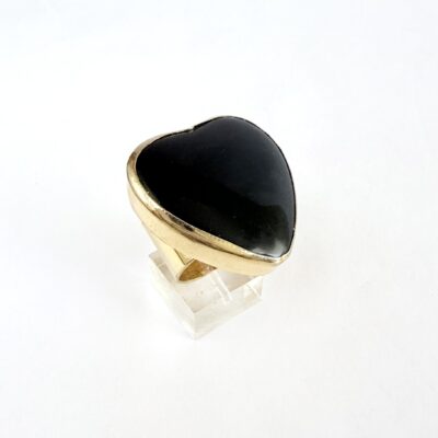 Anillo corazón ágata negra