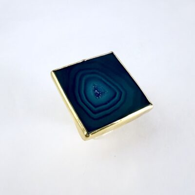 Anillo ágata druzy