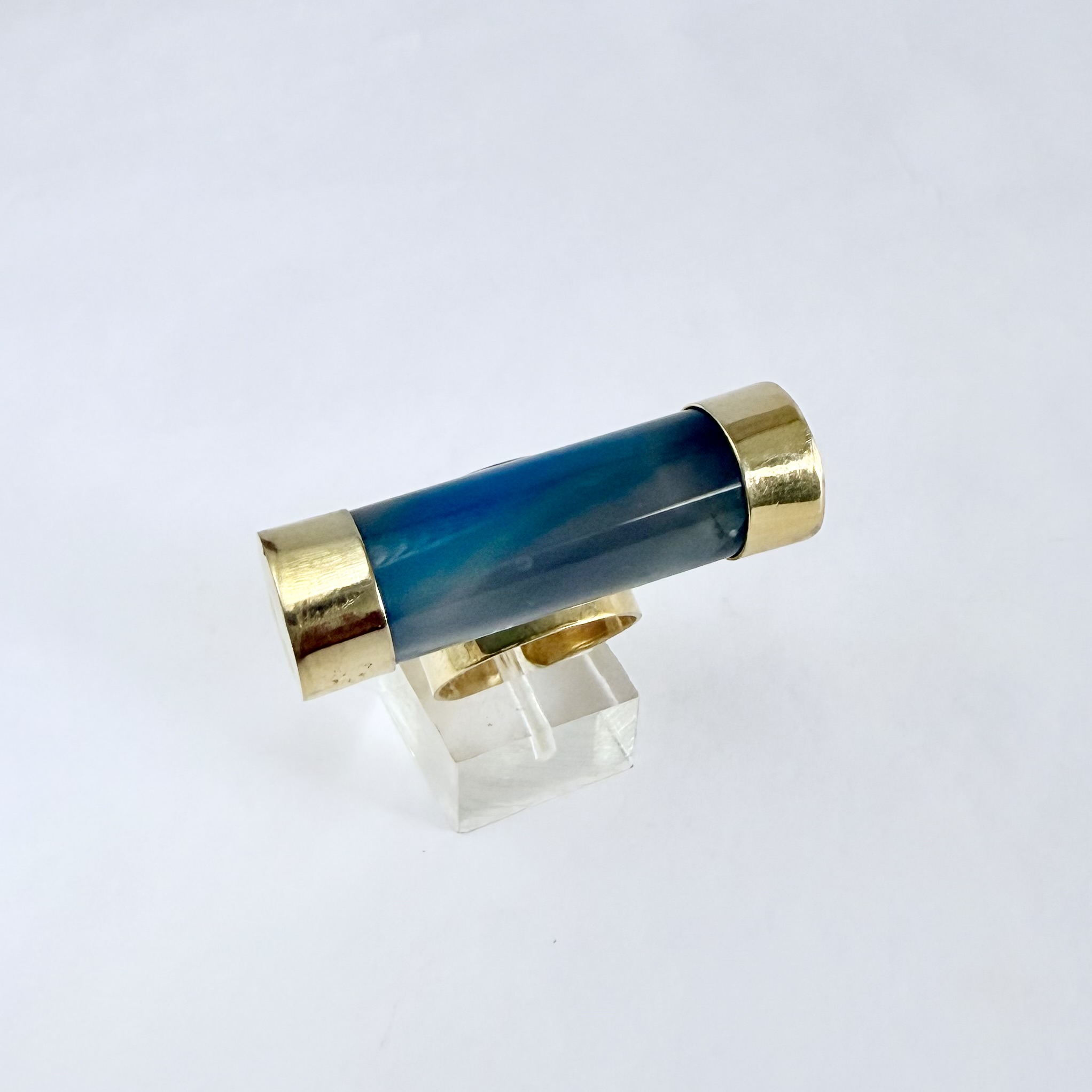 Anillo ágata azul