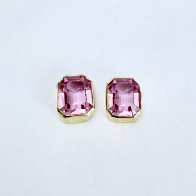 Zarcillos cristales octogonal rosadas